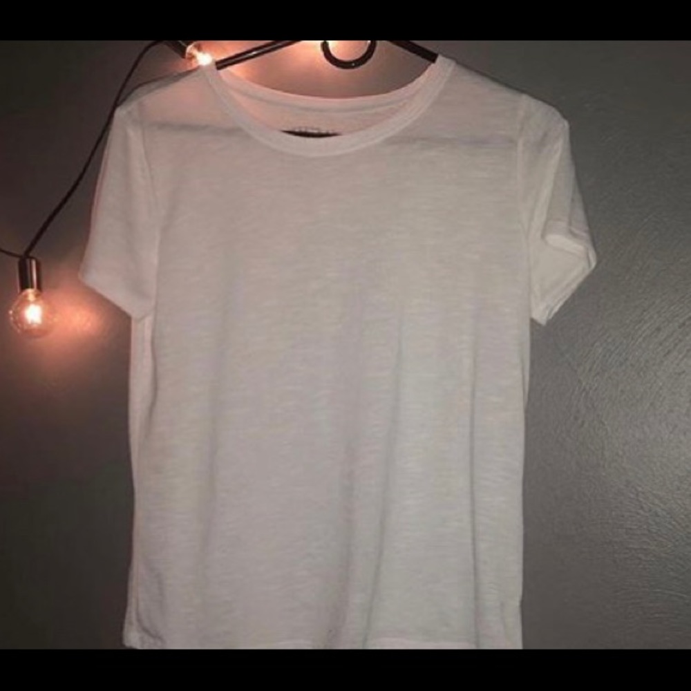 Plain white short sleeve.